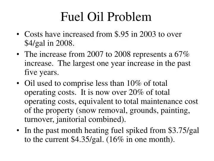 fuel oil problem
