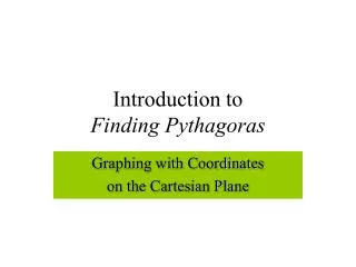 introduction to finding pythagoras