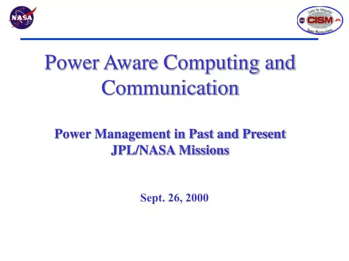 power aware computing and communication power management in past and present jpl nasa missions
