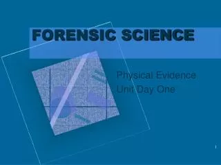 FORENSIC SCIENCE