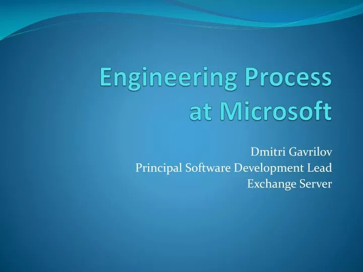 engineering process at microsoft