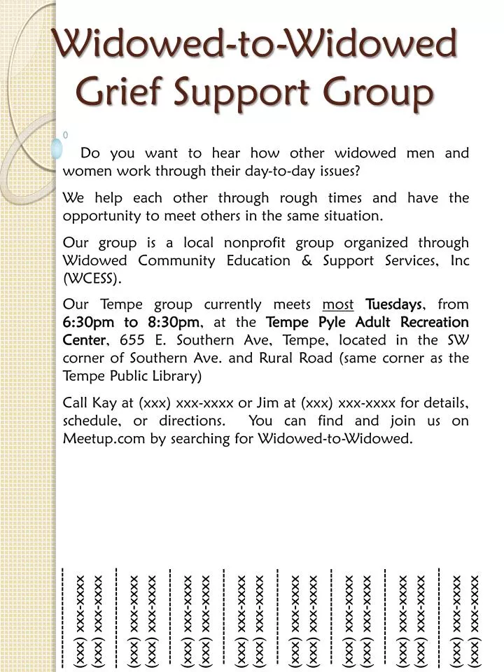 widowed to widowed grief support group