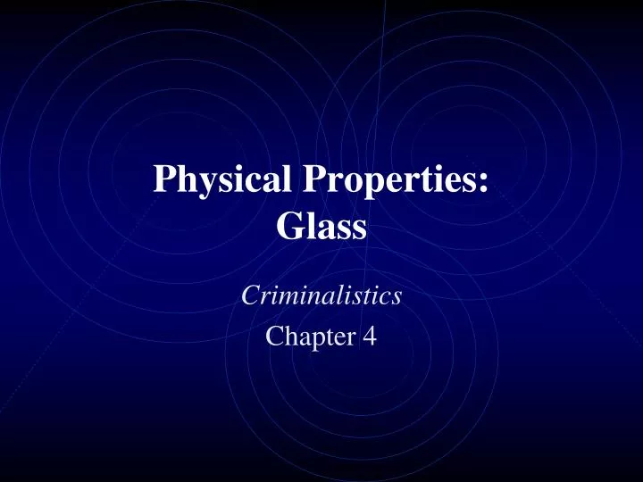 physical properties glass