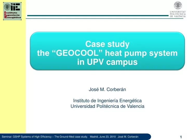 case study the geocool heat pump system in upv campus