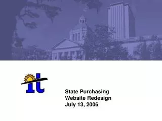 State Purchasing Website Redesign July 13, 2006