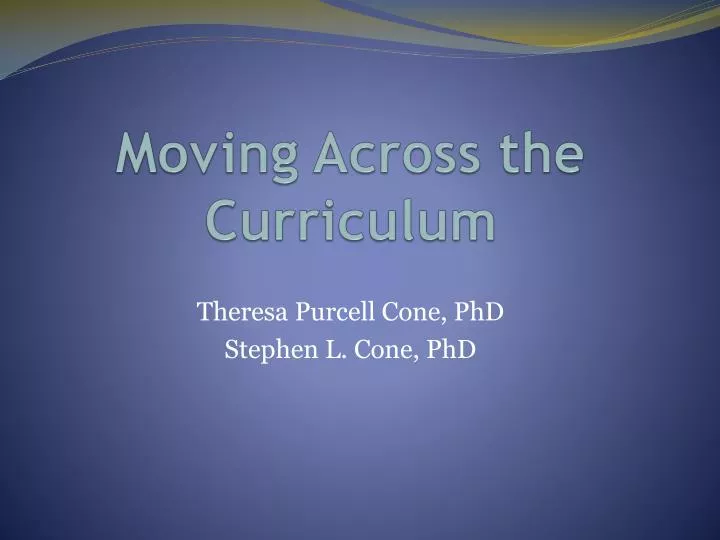 moving across the curriculum