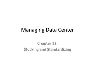 Managing Data Center