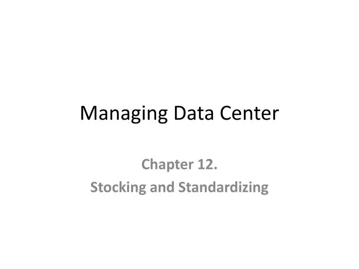 managing data center