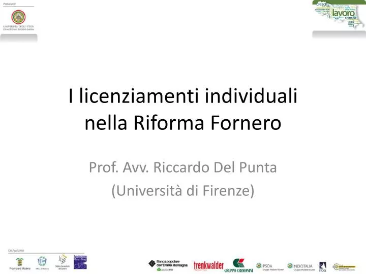 i licenziamenti individuali nella riforma fornero