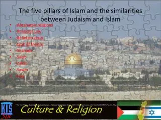 The five pillars of Islam and the similarities between Judaism and Islam