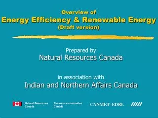 Overview of Energy Efficiency &amp; Renewable Energy (Draft version)