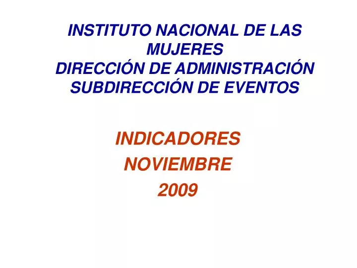 indicadores noviembre 2009