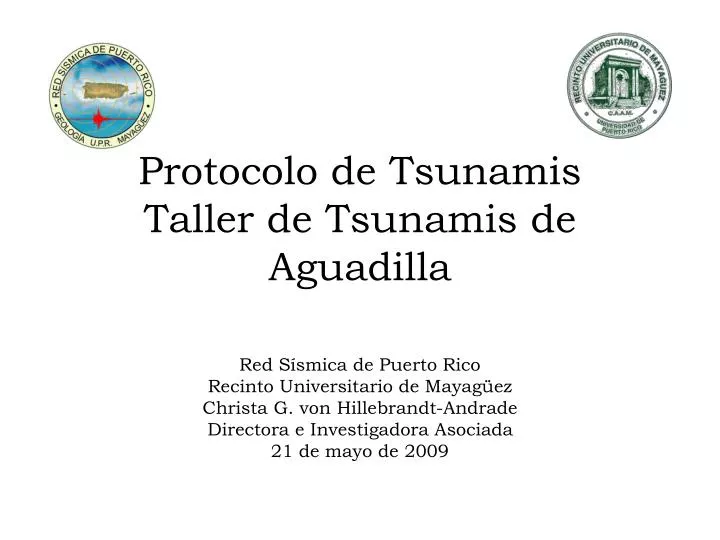 protocolo de tsunamis taller de tsunamis de aguadilla