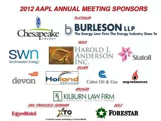 2012 AAPL Annual Meeting Sponsors