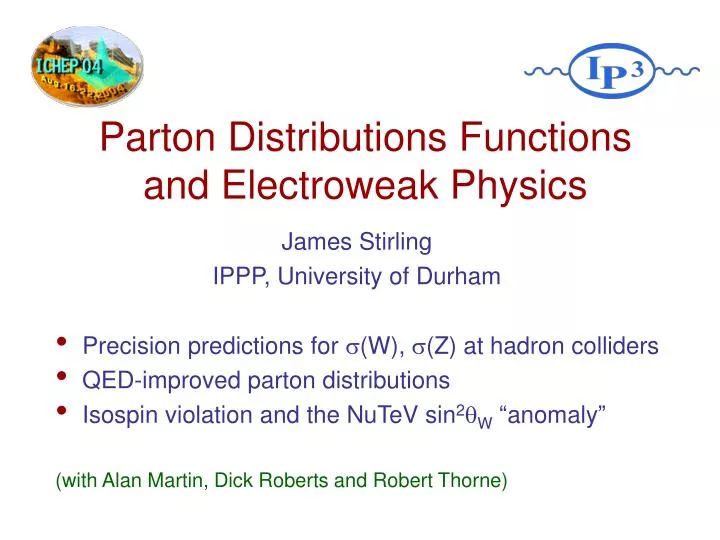 parton distributions functions and electroweak physics
