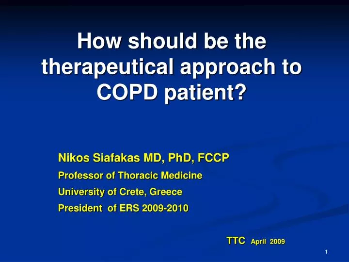 how should be the therapeutical approach to copd patient