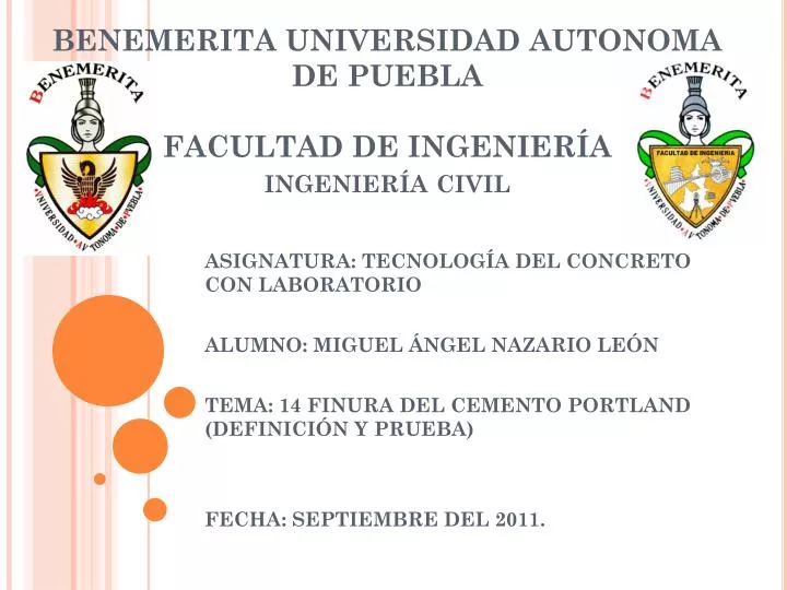 benemerita universidad autonoma de puebla facultad de ingenier a ingenier a civil