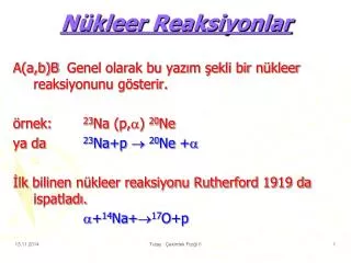 n kleer reaksiyonlar