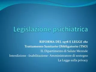 legislazione psichiatrica