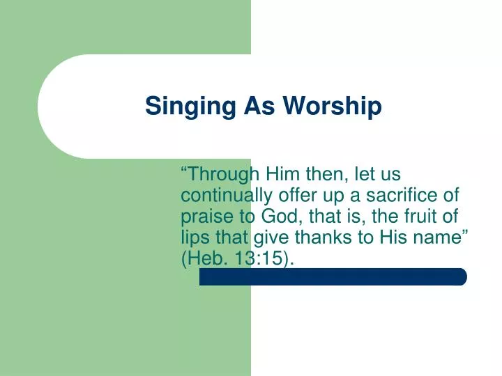 singing as worship