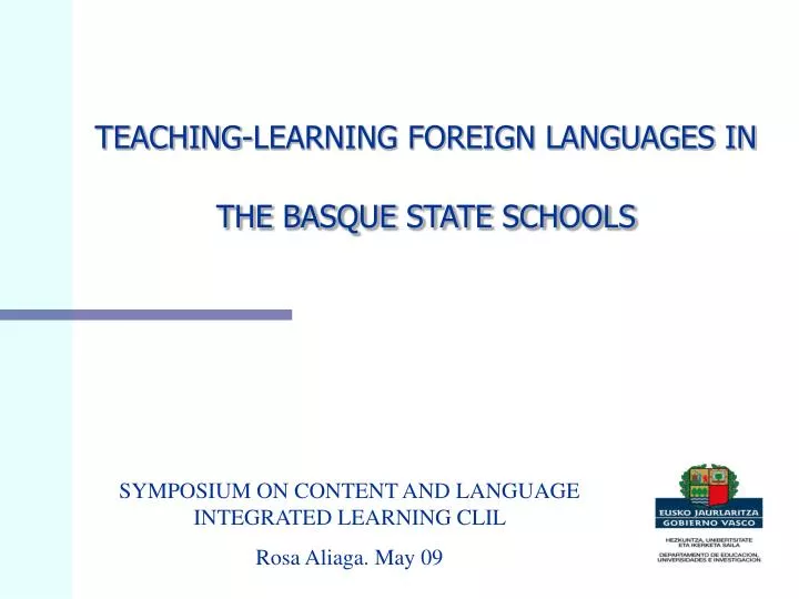 teaching learning foreign languages in the basque state schools