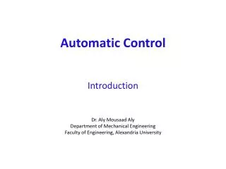 Automatic Control Introduction