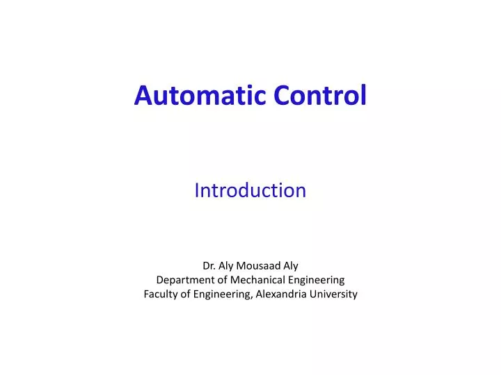 automatic control introduction