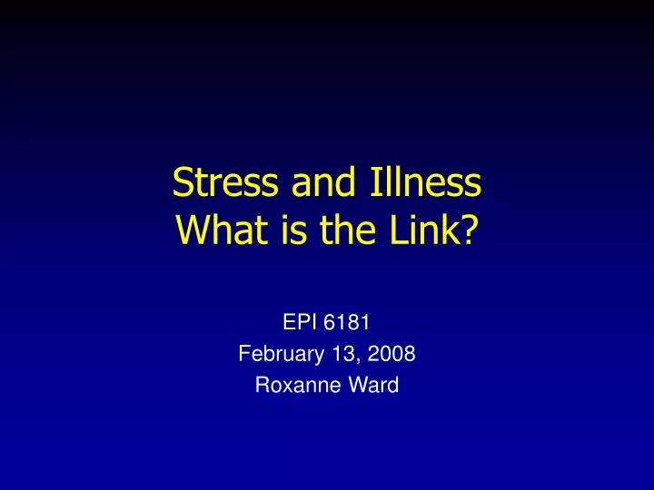 stress and illness what is the link