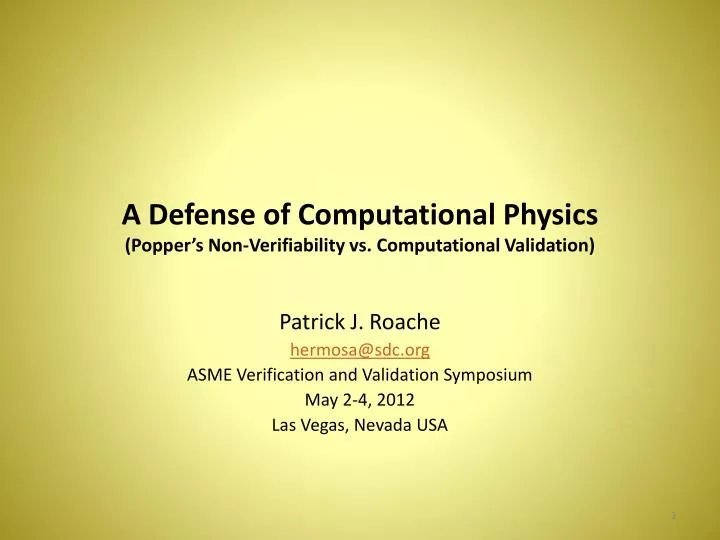 a defense of computational physics popper s non verifiability vs computational validation