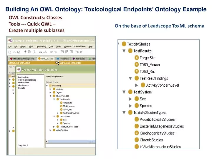 building an owl ontology toxicological endpoints ontology example