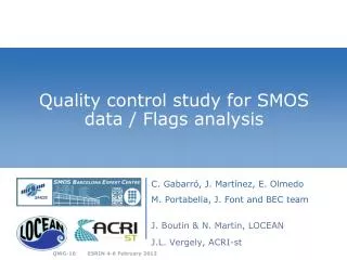 Quality control study for SMOS data / Flags analysis