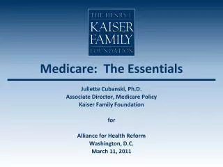 Medicare: The Essentials