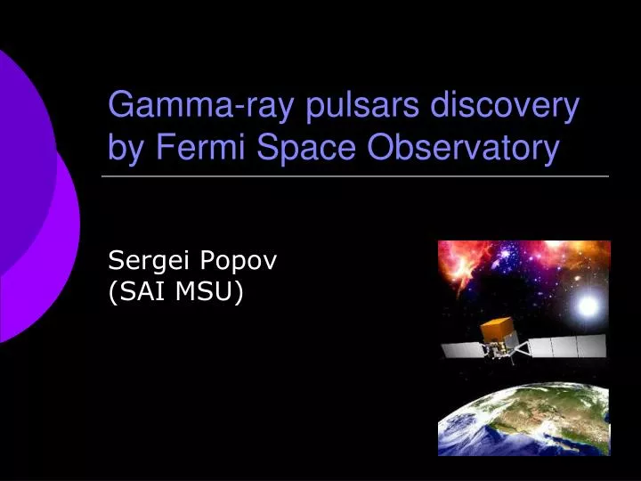 gamma ray pulsars discovery by fermi space observatory