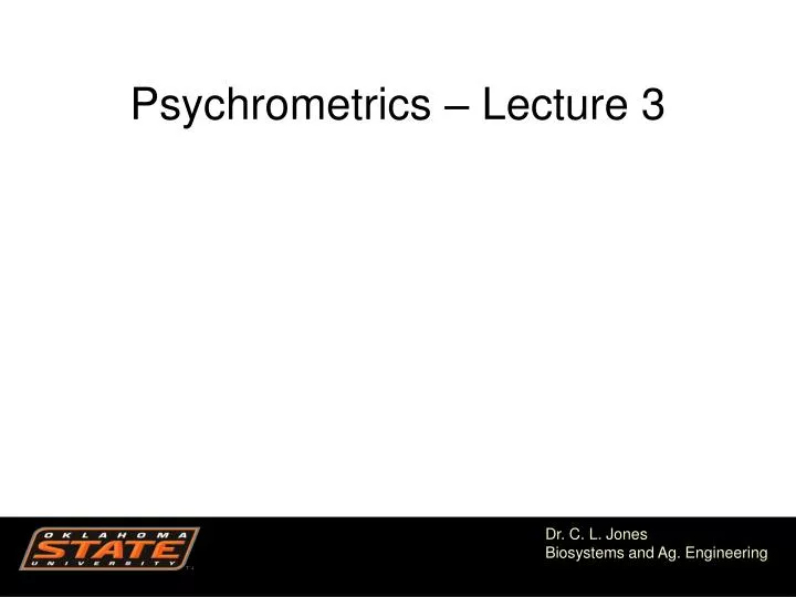 psychrometrics lecture 3