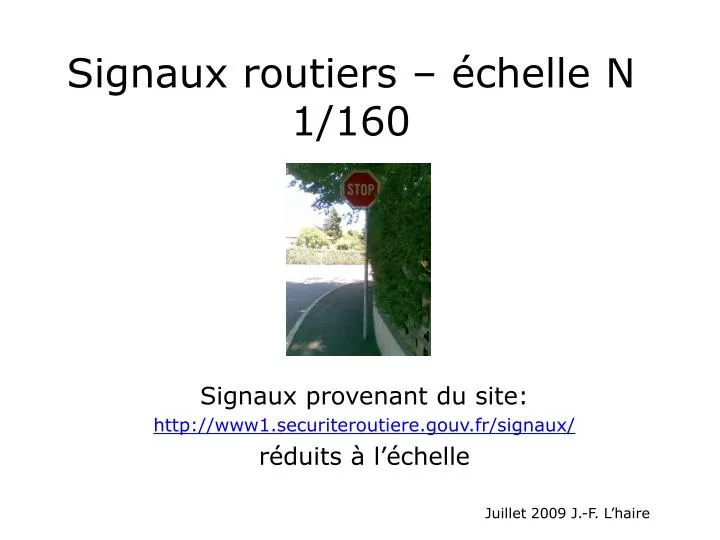 signaux routiers chelle n 1 160