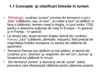 1 1 concepte i clasificari folosite n turism