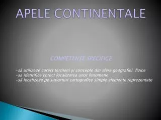 apele continentale