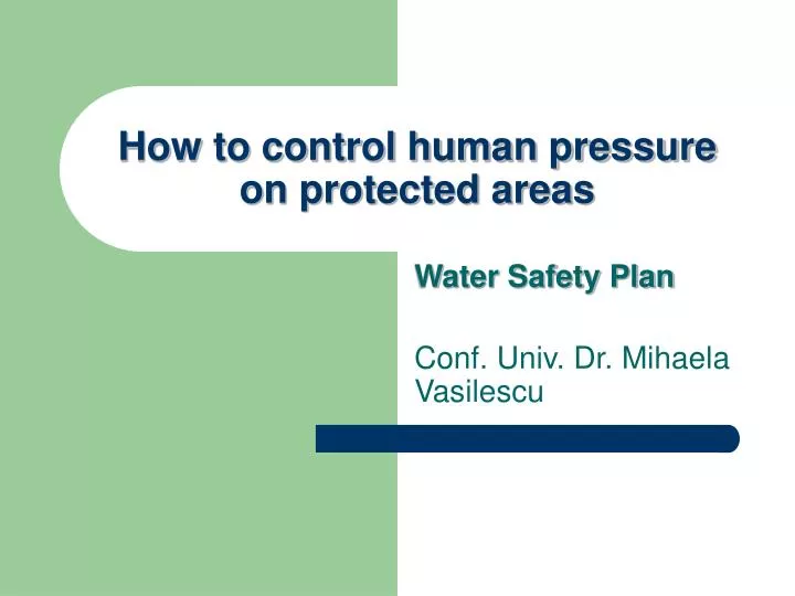 how to control human pressure on protected areas