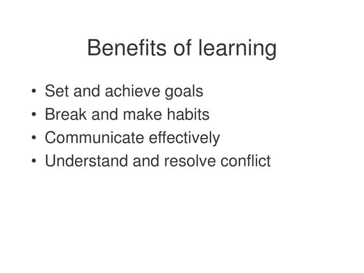 benefits of learning