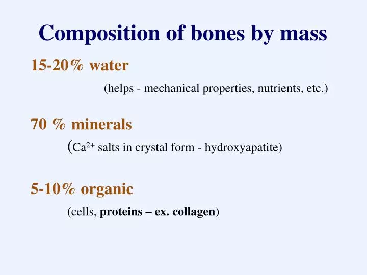 composition of bones by mass
