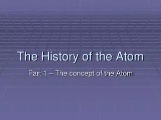the history of the atom
