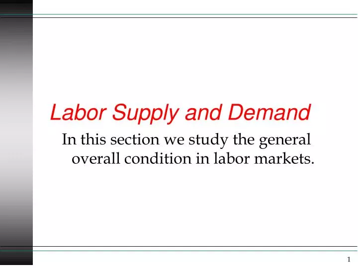 labor supply and demand