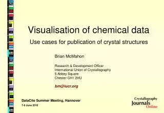 visualisation of chemical data