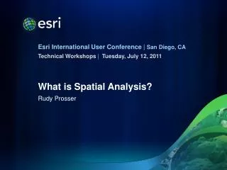 What is Spatial Analysis?