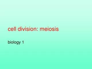 cell division: meiosis