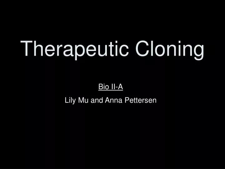 therapeutic cloning