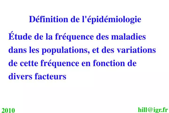 d finition de l pid miologie