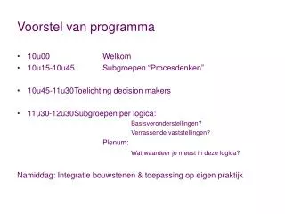 voorstel van programma