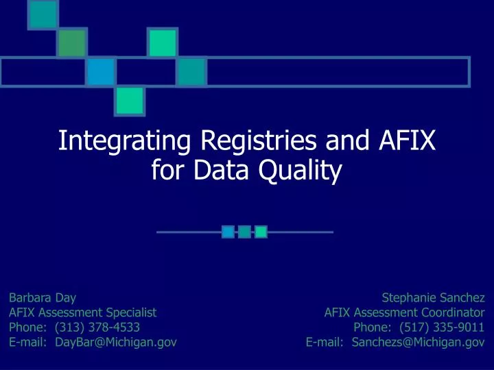 integrating registries and afix for data quality