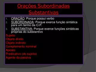 ora es subordinadas substantivas